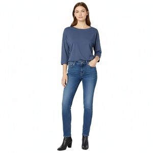 Seven 7 Jeans Womens Blue Medium Wash Embroidered Pockets Premium Designer